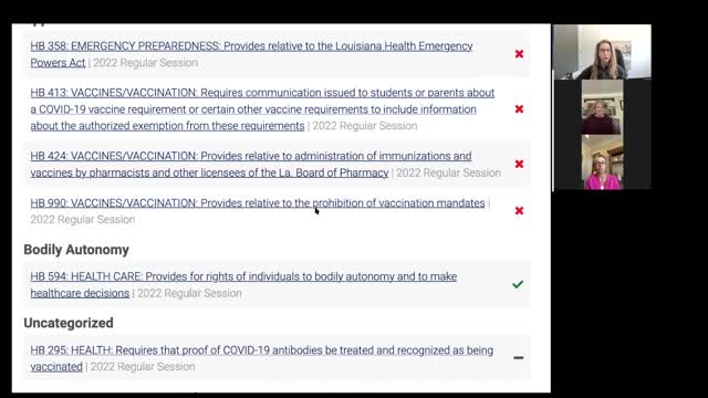 Louisiana Legislative Update! Health and Freedom Bills!