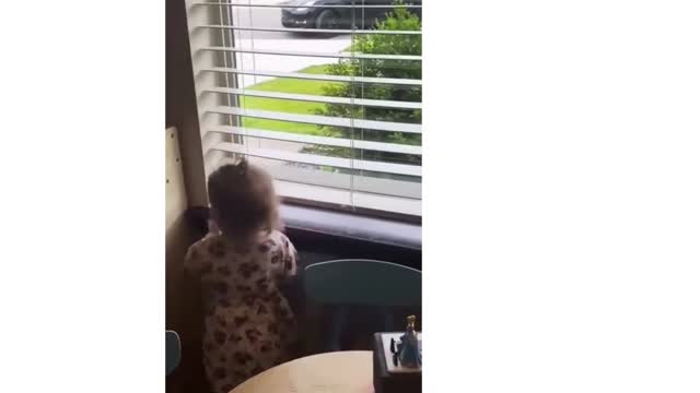 Adorable Baby Welcoming Her Dad From Job