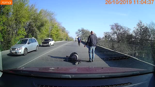 Man Falls Out of the Back of a Moving Van