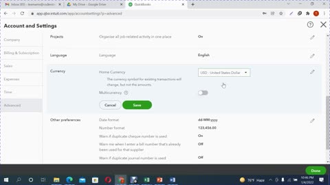 06_Settings Expenses, Time & Advance