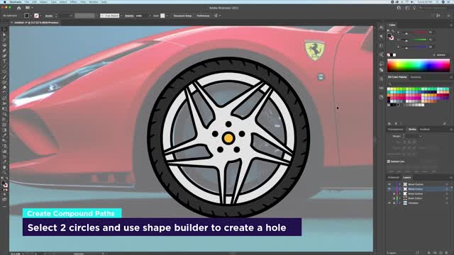 Illustrator drawing - teach you how to draw a Ferrari F8 8