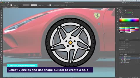 Illustrator drawing - teach you how to draw a Ferrari F8 8