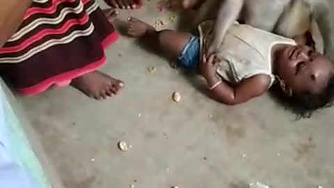 Monk wants to take a human child and become angry