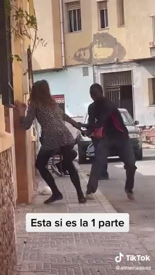 Black Migrant Attacking Spanish Lady While People Watch
