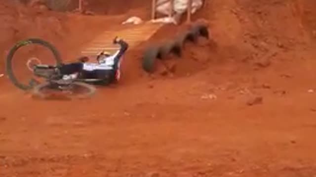 Guy white dirt bike front flip lands on head