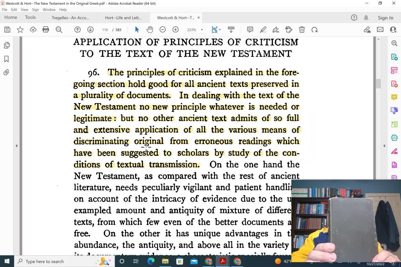 6) Thoughts On The TCC | Westcott & Hort on the Vile and Villainous TR