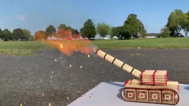 Matchstick_Art_Chain_Reaction_-_Tank_Spitting_Fire_From_Matches