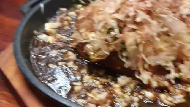 At a Korean pub-okonomiyaki
