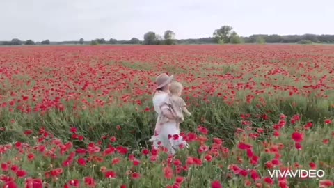 A little girl with her mother