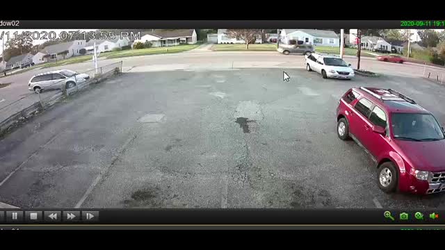 Harley Motorcyclist hit skipped - surveillance footage