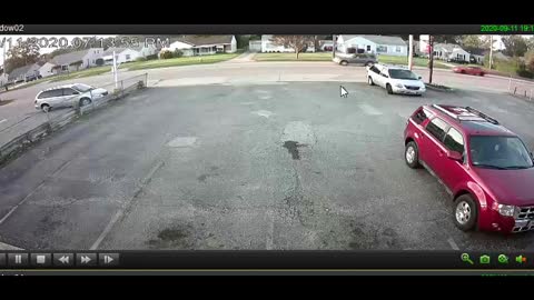 Harley Motorcyclist hit skipped - surveillance footage