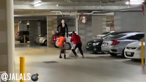 The Halloween Prank in the parking lot