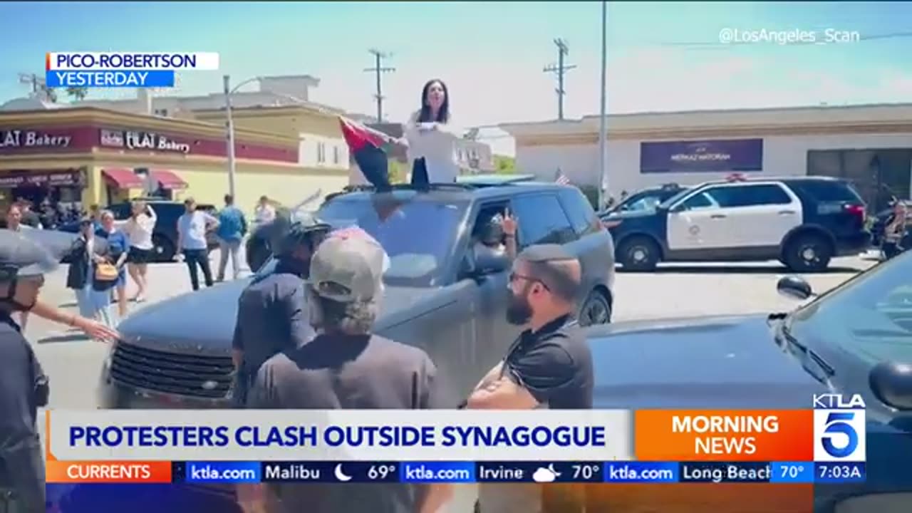 Officials, faith leaders to meet after protest outside Los Angeles synagogue turns violent