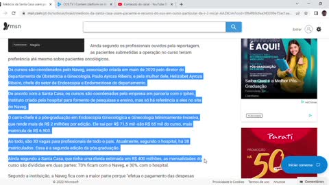 Médicos da Santa Casa usam paciente e recurso do SUS em curso particular de R$ 2 mi