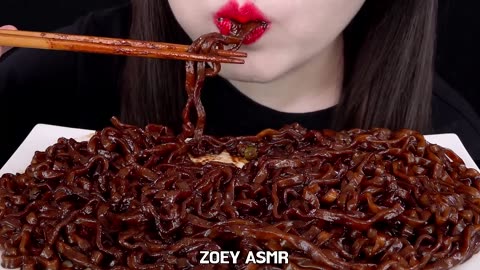 ASMR BLACK BEAN NOODLES JJAJANGMYEON 진짜장 먹방 MUKBANG EATING SOUNDS 咀嚼音