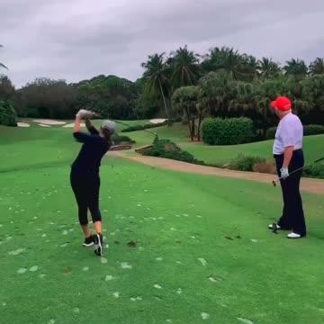 Kai got in a great round of golf with grandpa Donald Trump 🥰 #donaldtrump #kaitrump #trump #shorts