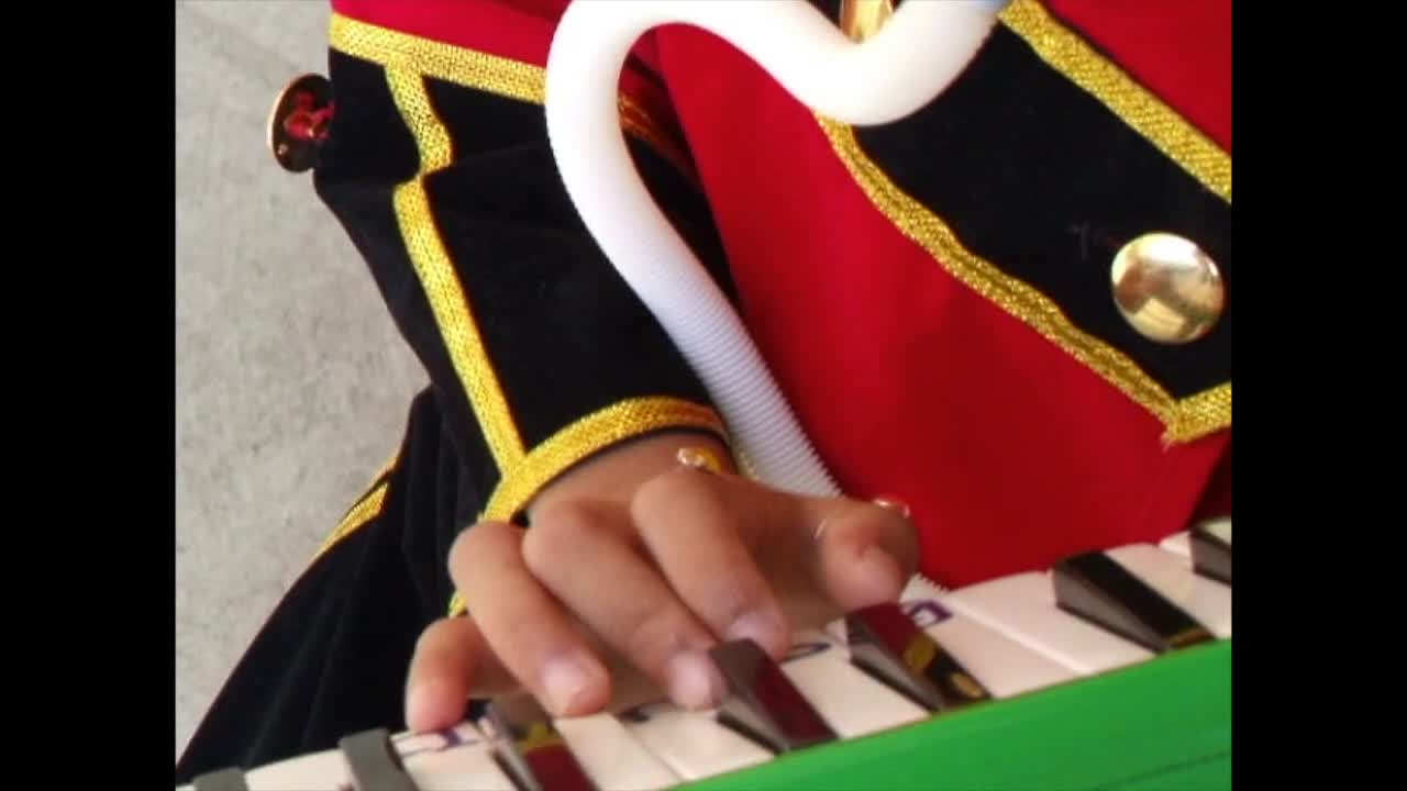 Little girl with music instrument