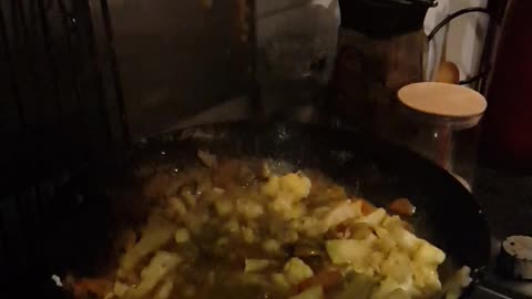 Chicken stirfry. Slow motion