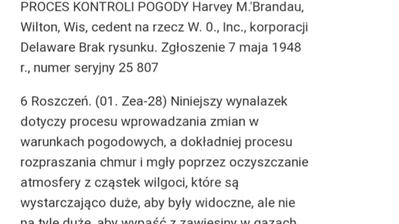 Patenty na modyfikacje pogody