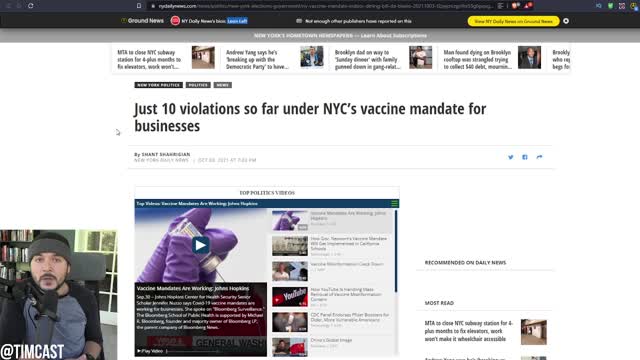 Only TEN Vaccine Mandate Violations Given in NYC, People Caved To Mandates INSTANTLY