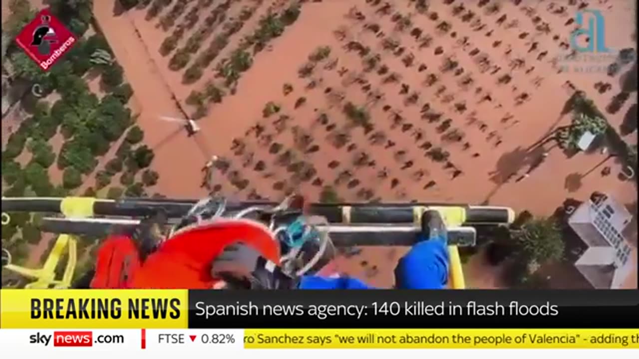 WATCH_ Baby rescued in Spain by helicopter as death toll rises to 140 after deadly floods