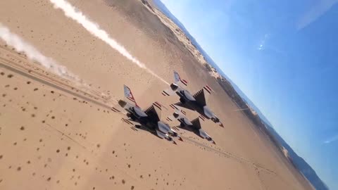 "Cockpit view: USA Thunderbirds and Blue Angels fly together 4K" #military #blueangels #thunderbirds