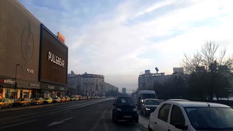 Cars Passing Together Inside The City