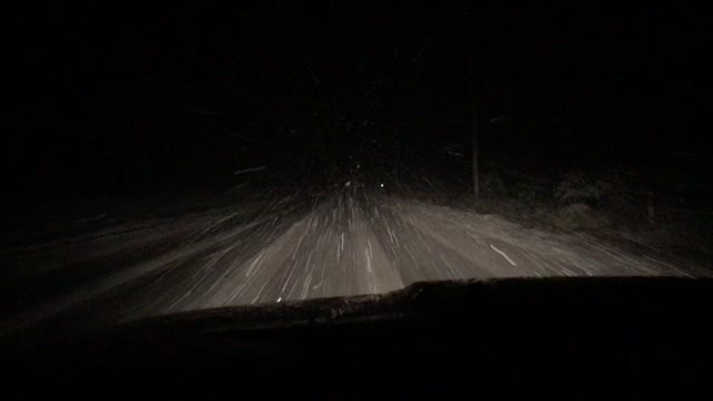 Snowy drive to work