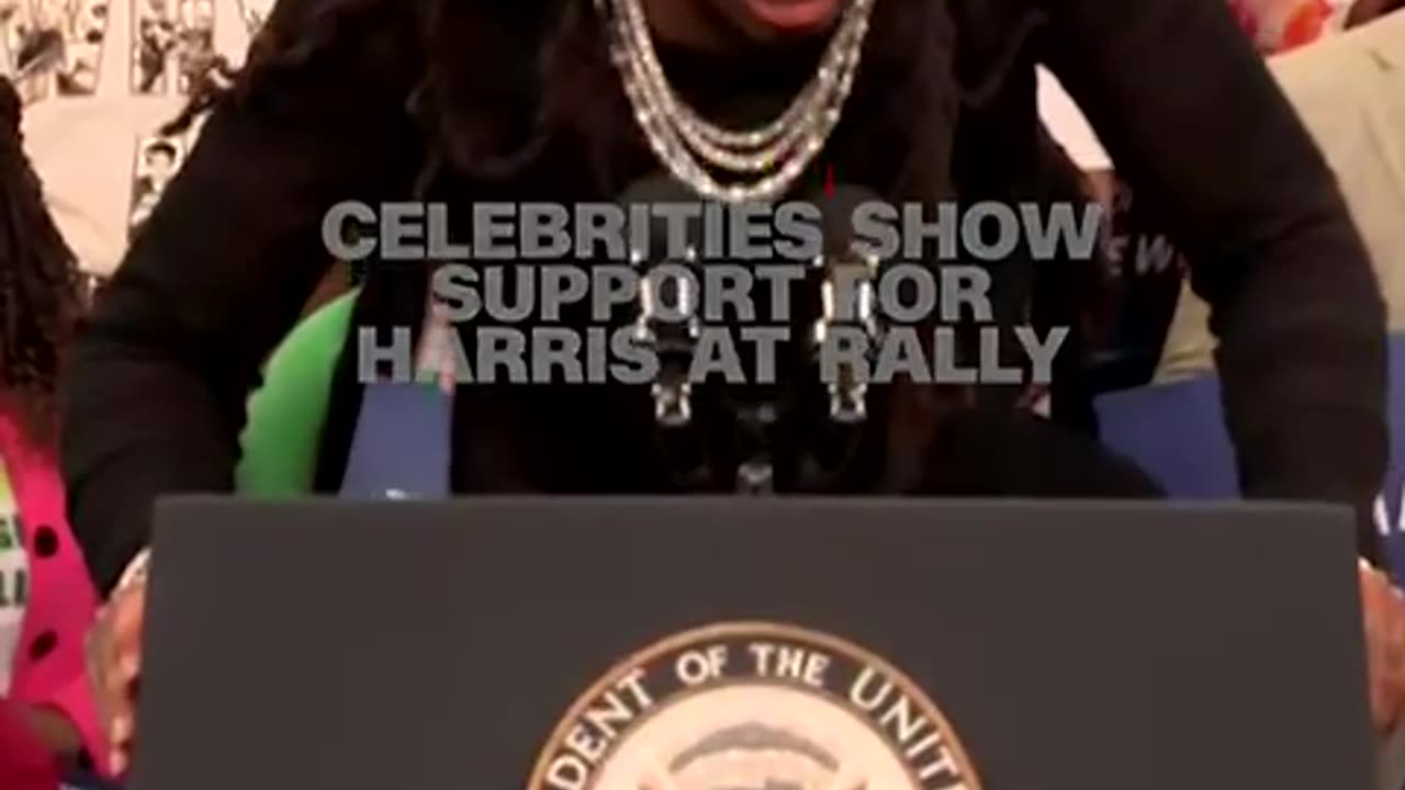 Rappers Quavo and Megan Thee Stallion showed up to support Kamala Harris at a rally