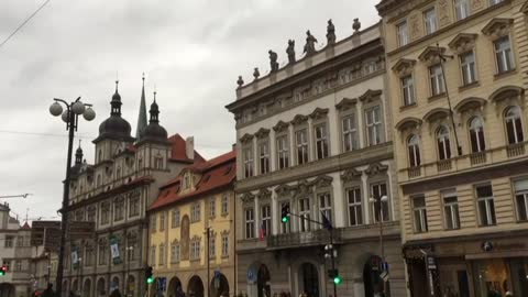 an antique building in Prague