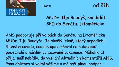 MUDr. Ilja Baudyš, kandidát SPD do Senátu, Litoměřicko \ Komentáře ANS \ 12.září 2024