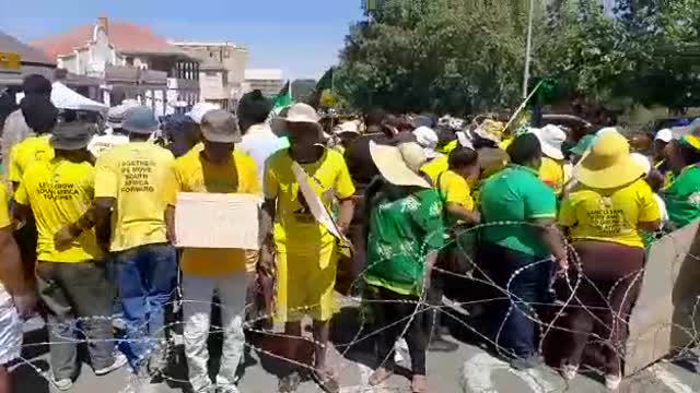 ANC members protesting outside Senekal Senekal Magistrate's court