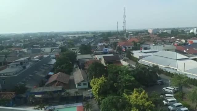 city ​​view above the building