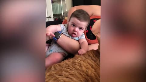 Cutest babies play with dogs and cat compilation