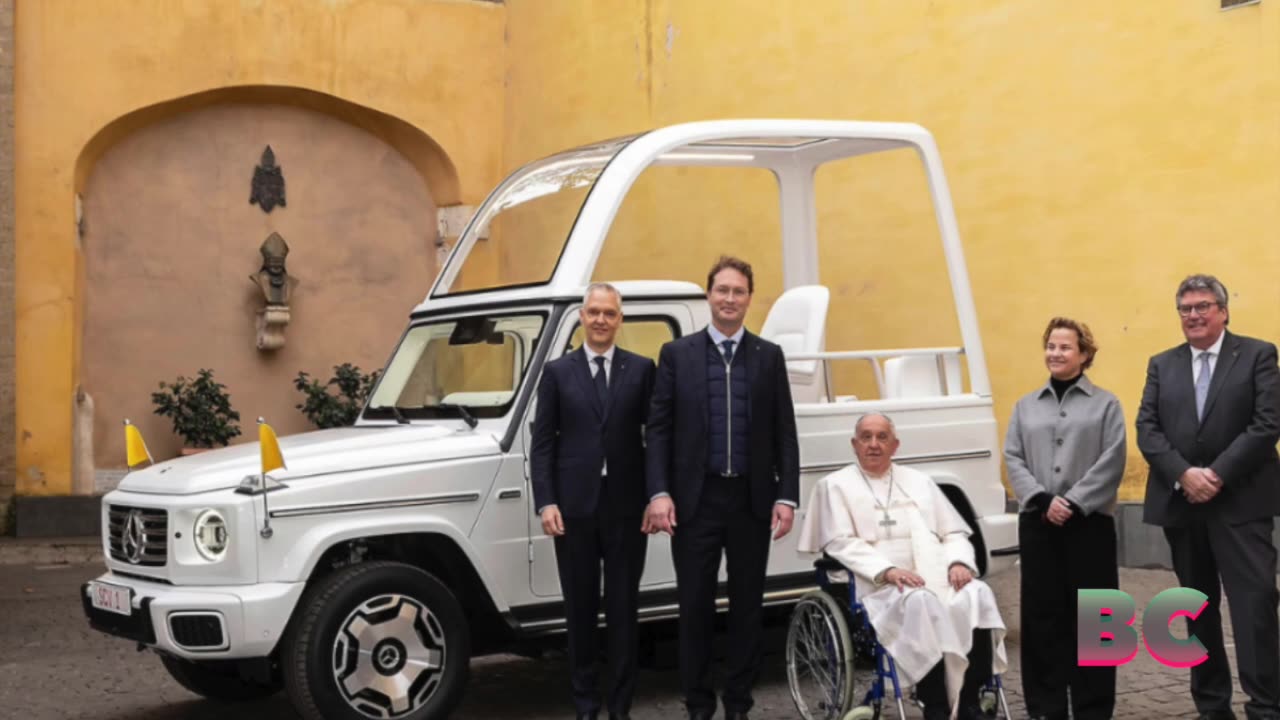 Pope Francis receives first all-electric popemobile from Mercedes