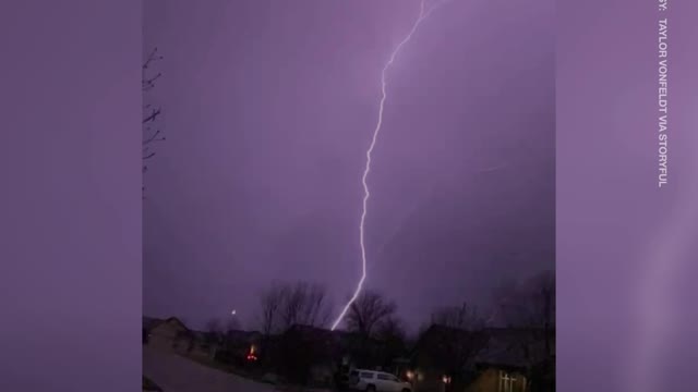 'Insane' and rare lightning strike caught on camera