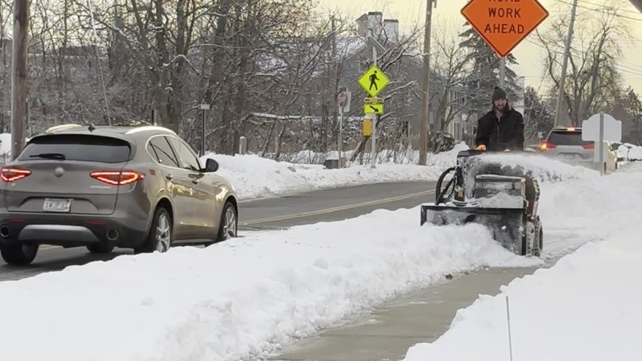 Boss Snowrator MAG clearing sidewalks in Merrimac MA