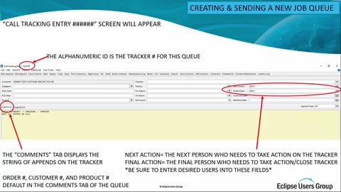 Creating and sending user job queues