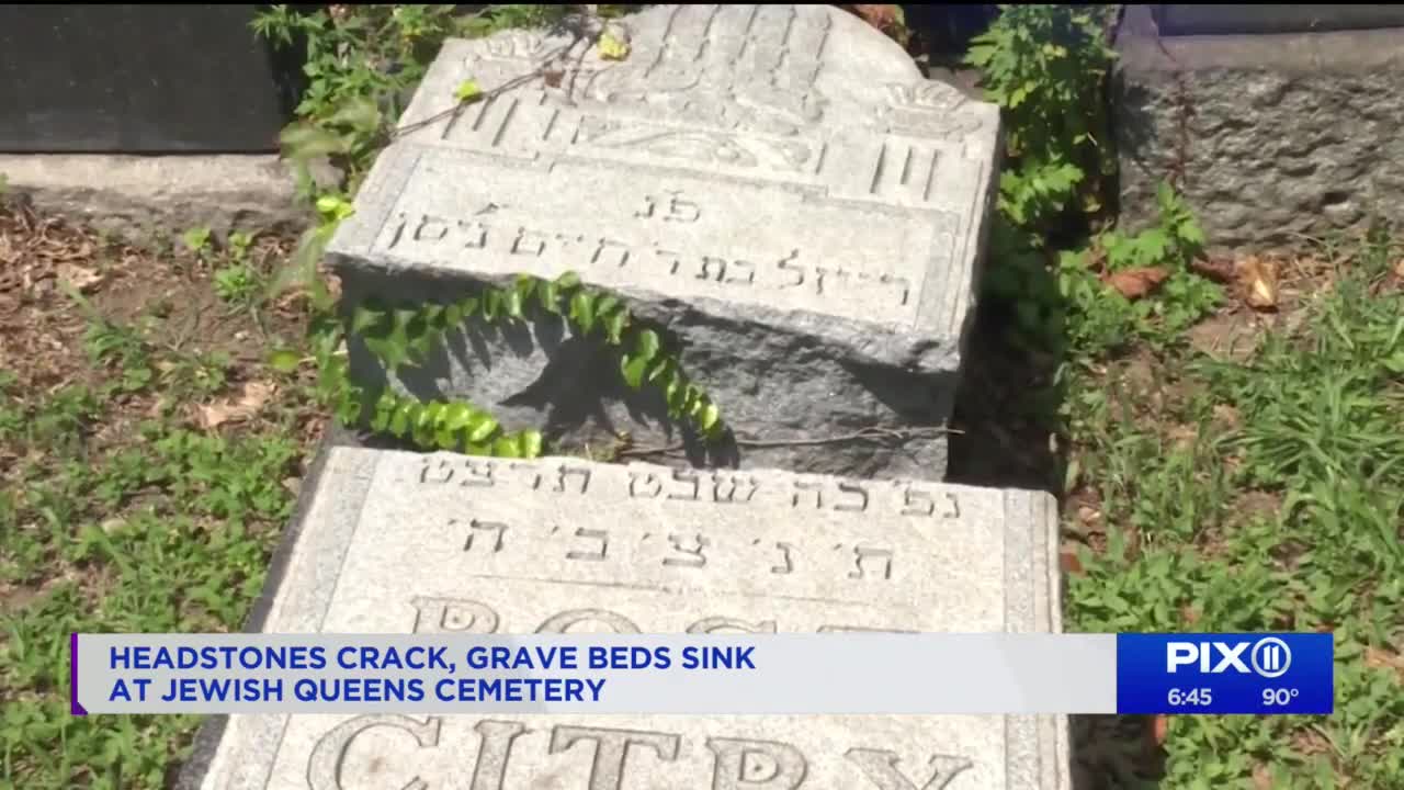 Head stones crack, grave beds sink at Jewish cemetery in Queens