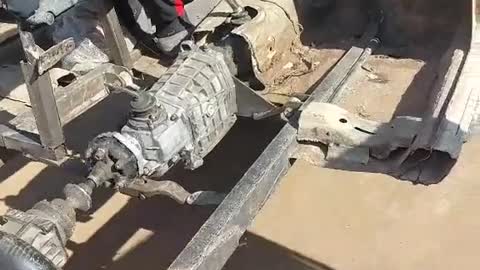 The mechanic drove the car with only the frame