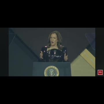Kamala speaks behind the Presidential Seal Podium at Phoenix Awards today!