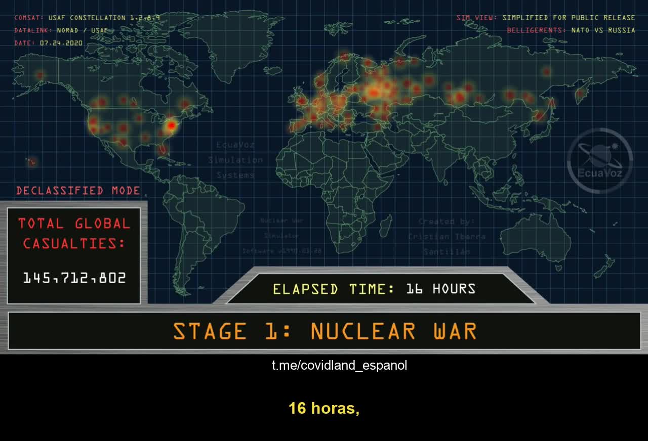 SIMULACIÓN DE GUERRA NUCLEAR, OTAN vs RUSIA.