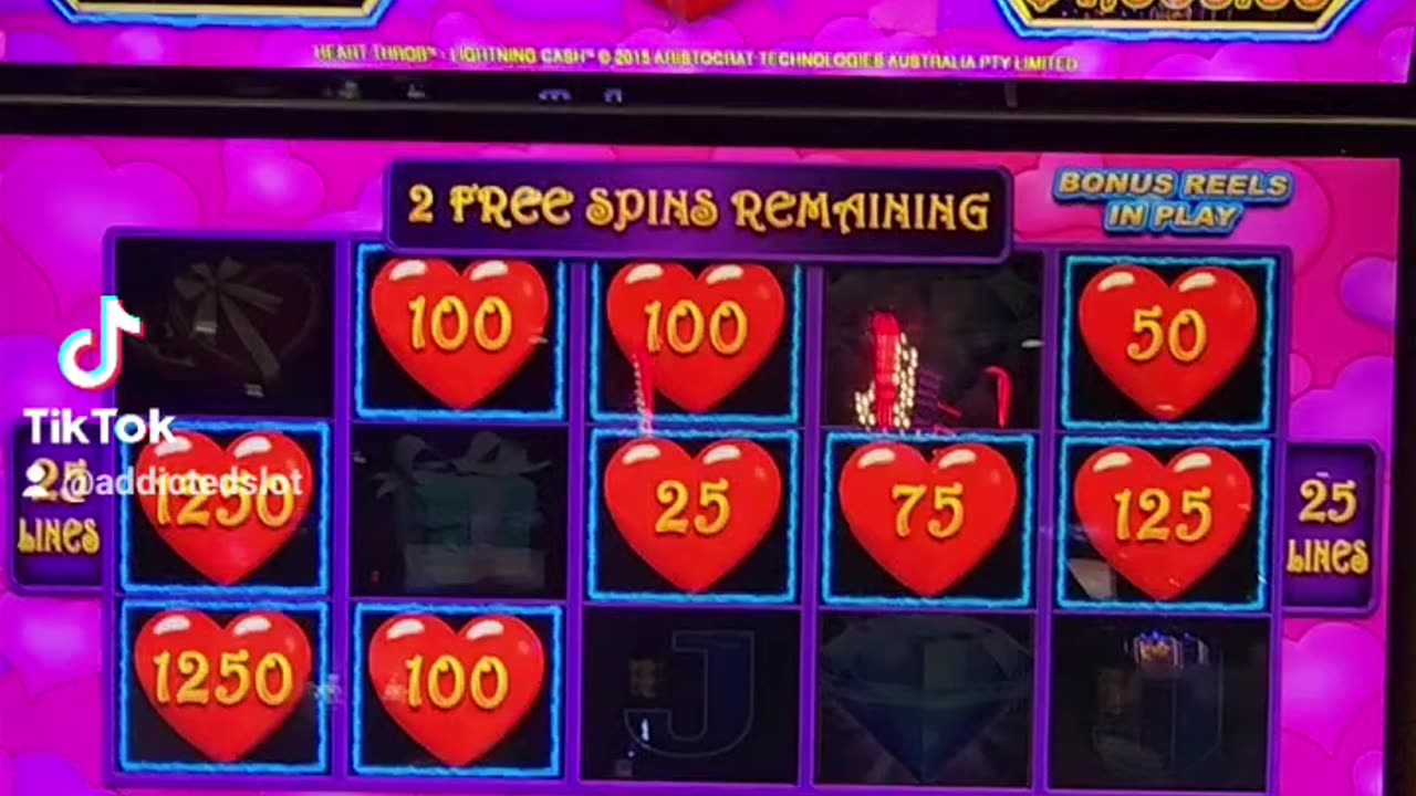 $25 a spin Heart Throb Bonus, Handpay