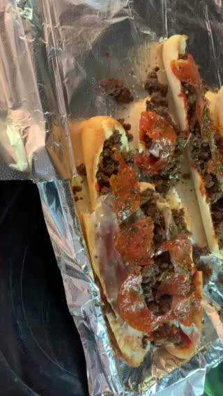 Homemade French Bread Pizza with Meat