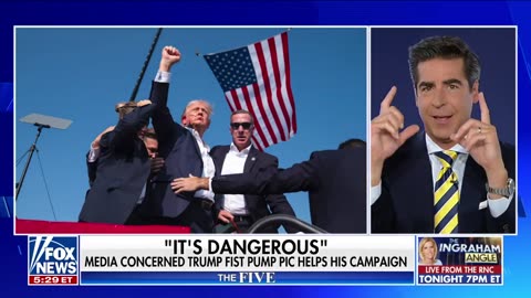 Jesse Watters The media’s big mad about the Trump fist picture.
