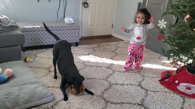 Toddler And Doggy Adorably Spin In Circles Together