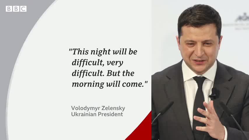 Zelensky's defiant response to Russian invasion of Ukraine