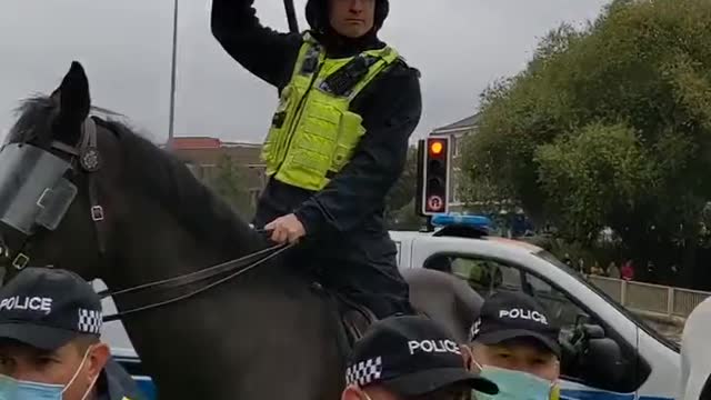The image of Nazism In Britain As Crowd Shouts "Shame On You!"