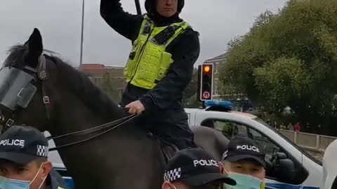 The image of Nazism In Britain As Crowd Shouts "Shame On You!"