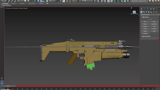 Rifle 3d model animation deploy and firing